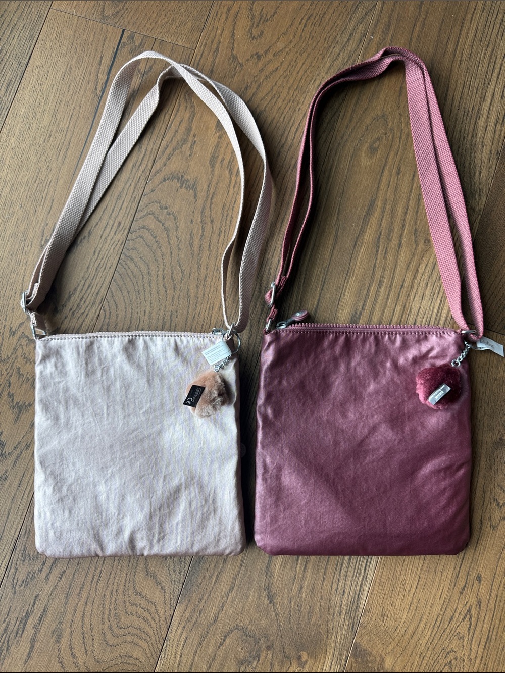 Kipling Keiko Mini Bag Dual Crossbody Pair in Blush and Dusty Rose - Picture 2 of 4